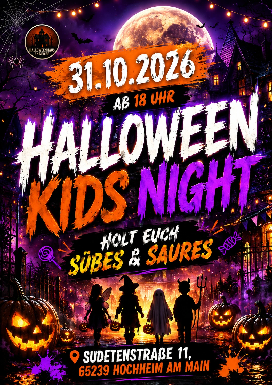 Halloween Kids Night: 31.10.2026 ab 18 Uhr, Süßes und Saures, Sudetenstraße 11 in Hochheim am Main