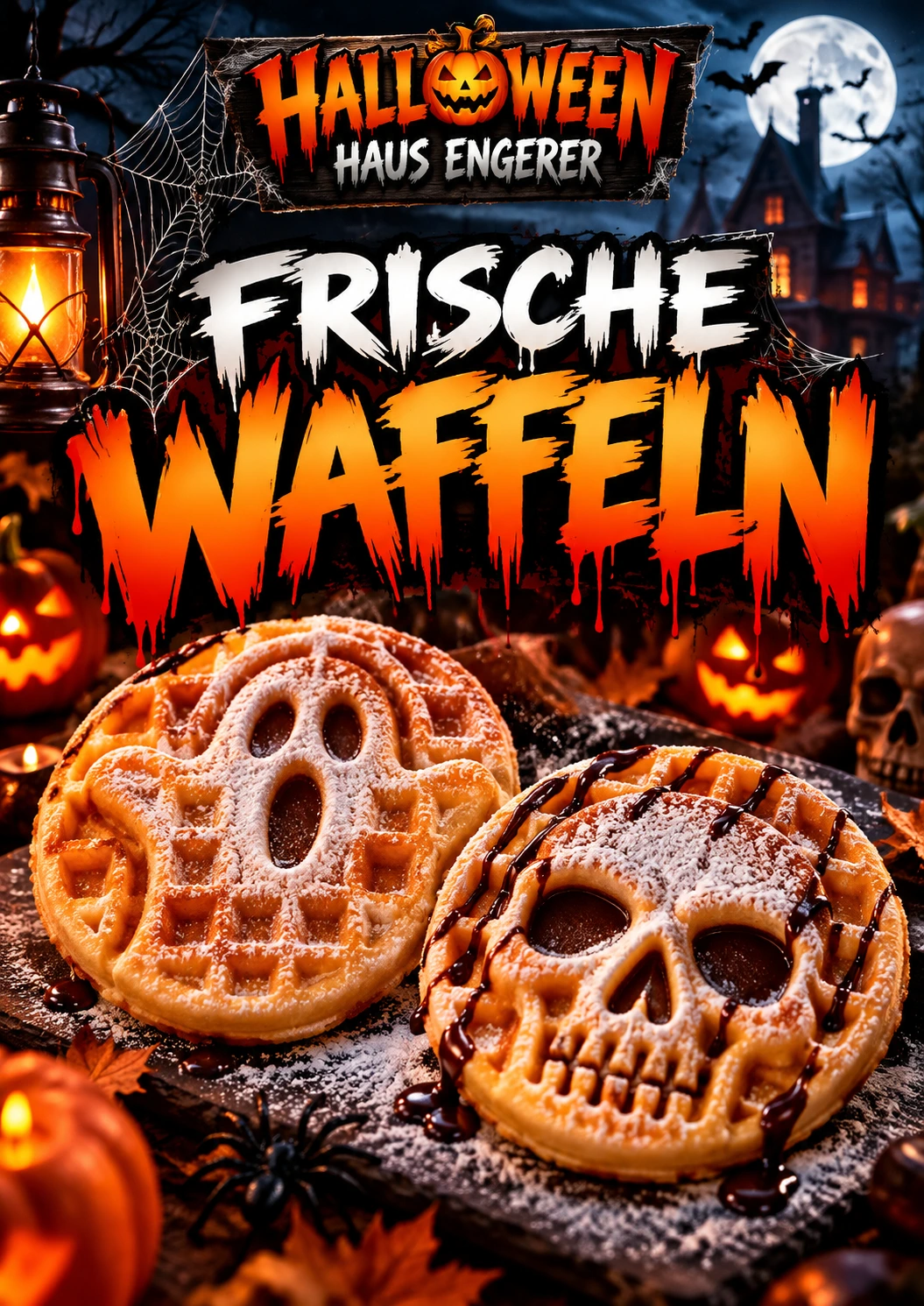 Frische Waffeln im Halloweenhaus Engerer